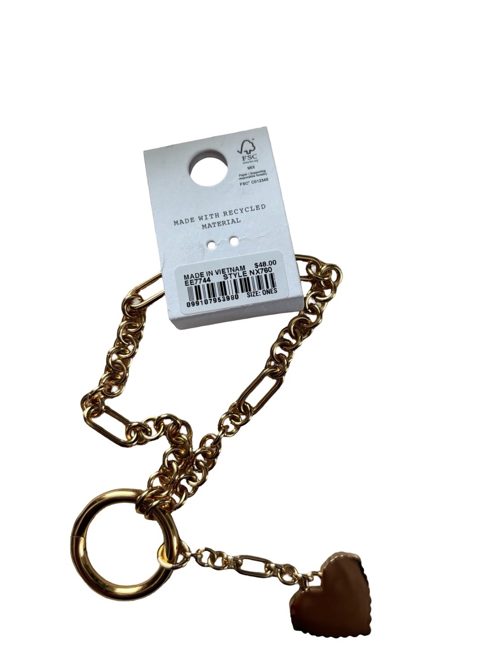 Madewell heart chain bag charm nwt - Picture 6 of 6